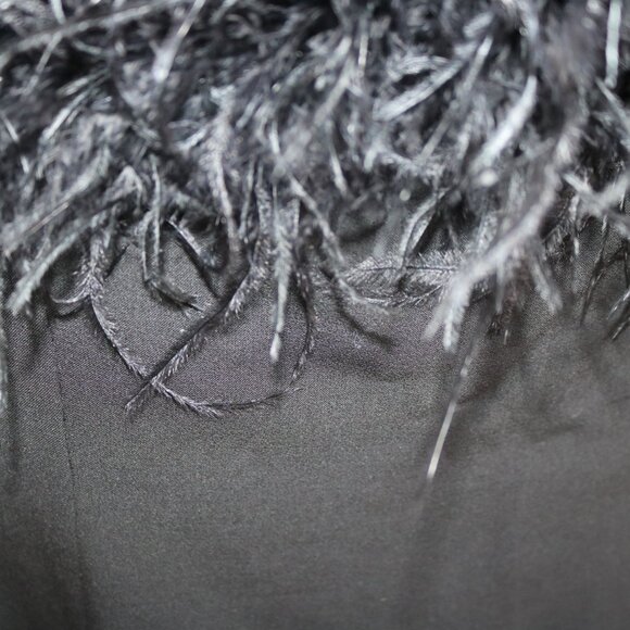 NWT Massimo Dutti Off-The-Shoulder Long Crepe Strapless Feather Dress Size US 4 - Picture 5 of 13